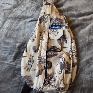 Kavu Nautical Print Cream and Black Backpack